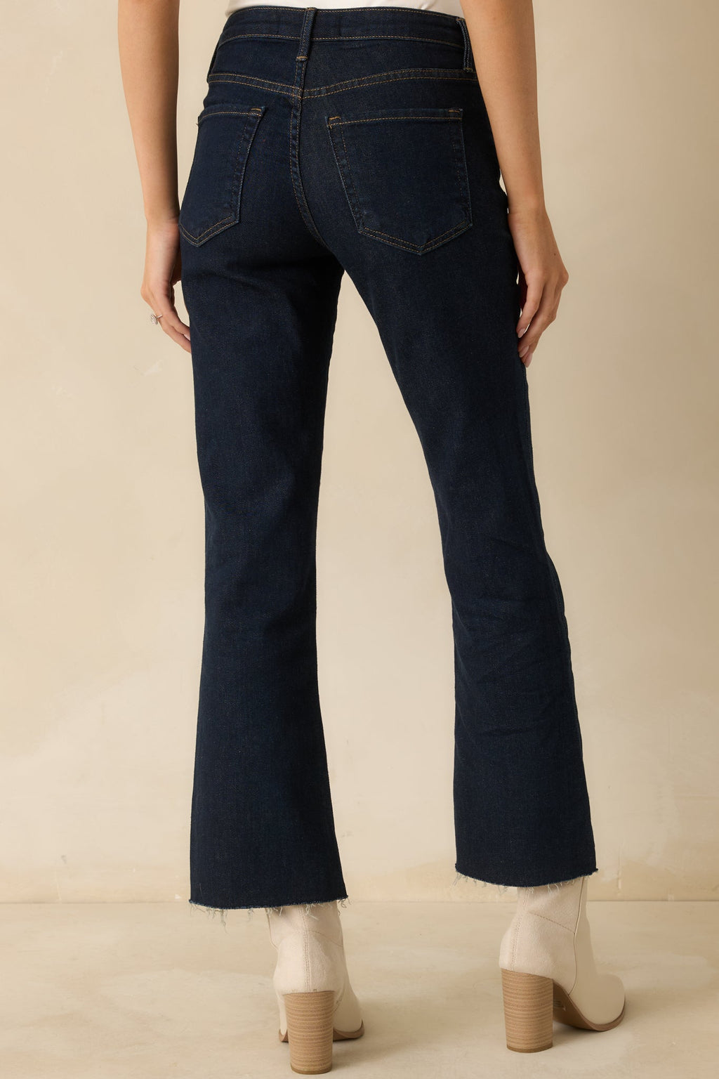 Power Curve Dark Wash Cropped Flare Jeans