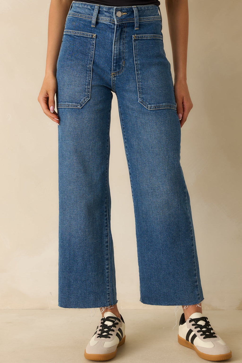 On Your Way Medium Wash Utility Jeans