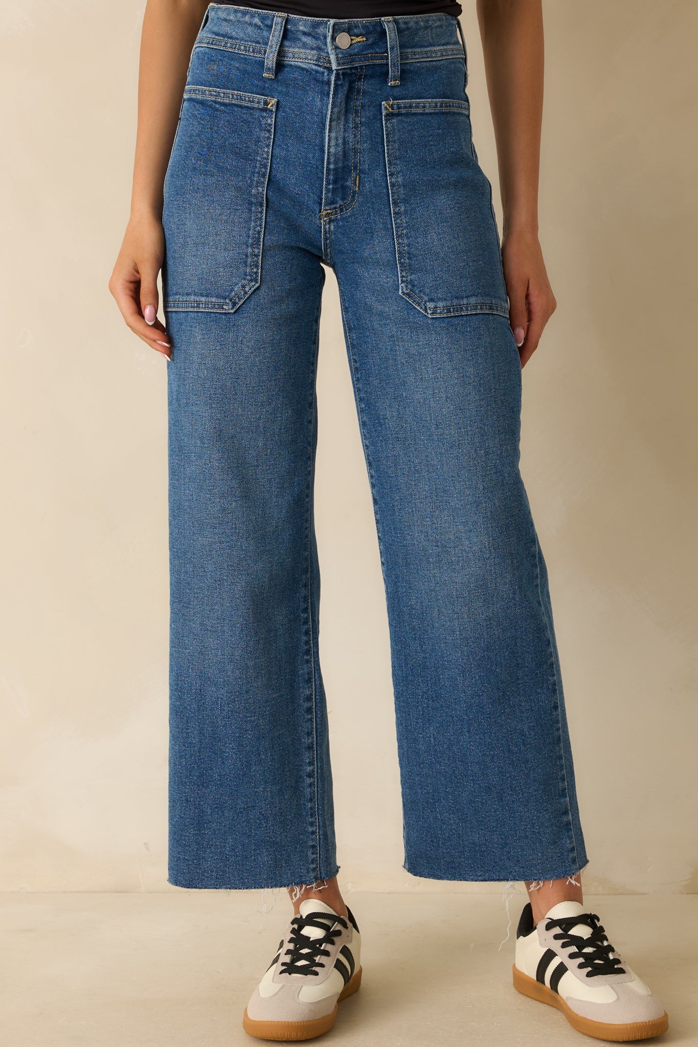 On Your Way Medium Wash Utility Jeans