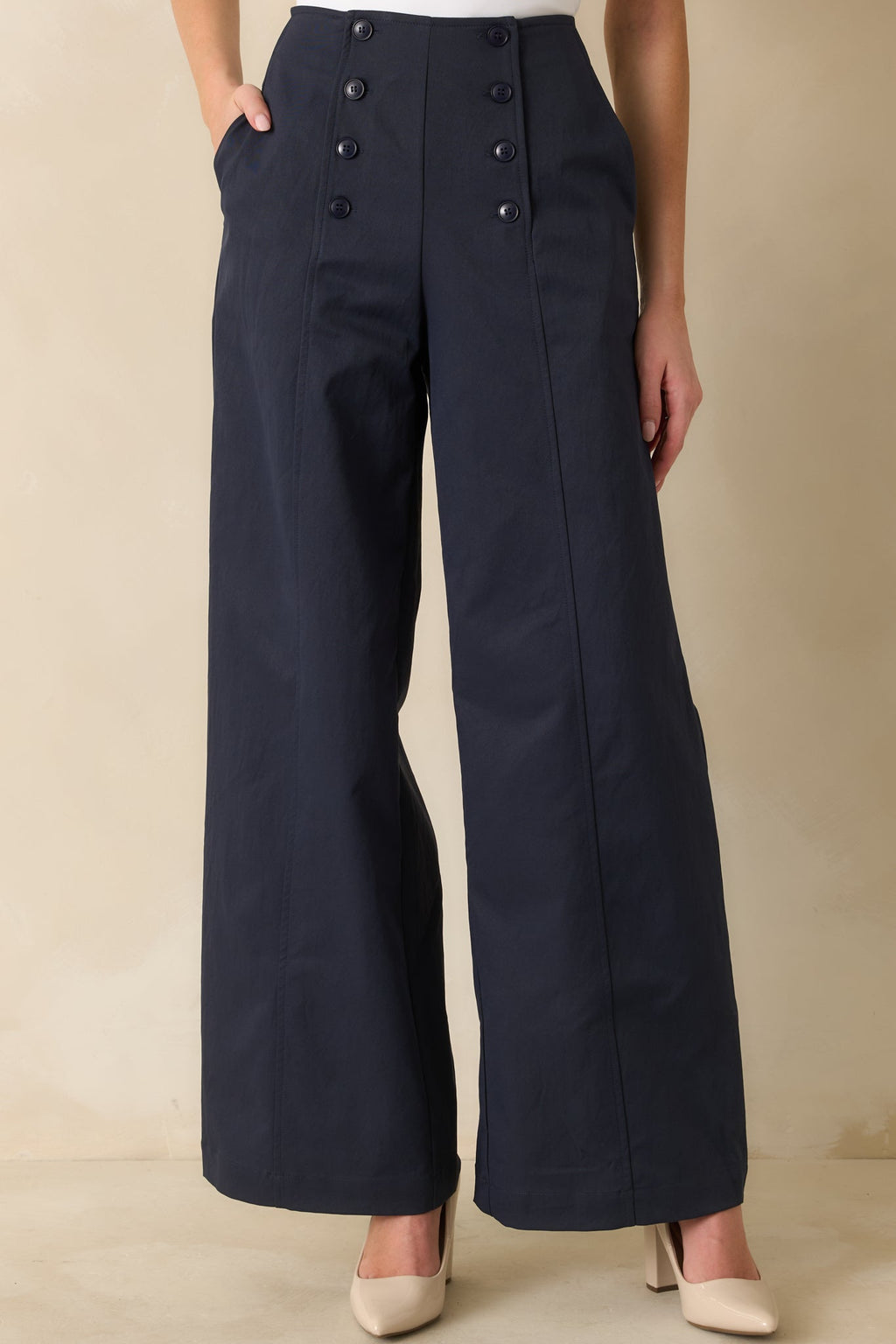 Hit The Mark Navy Wide Leg Pants
