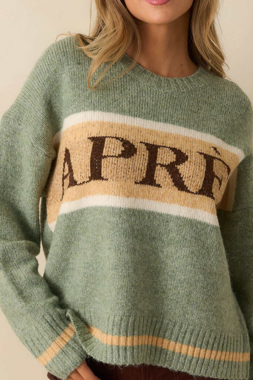 Off the Slopes Sage Green Après Knit Pullover Sweater