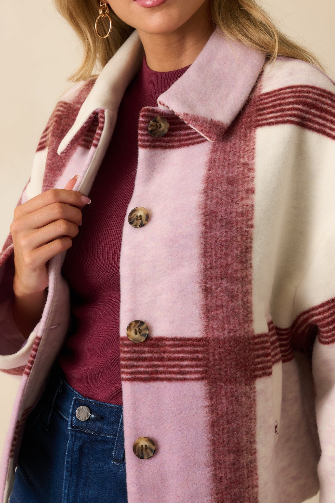 FRNCH Lilac Plaid Galea Jacket