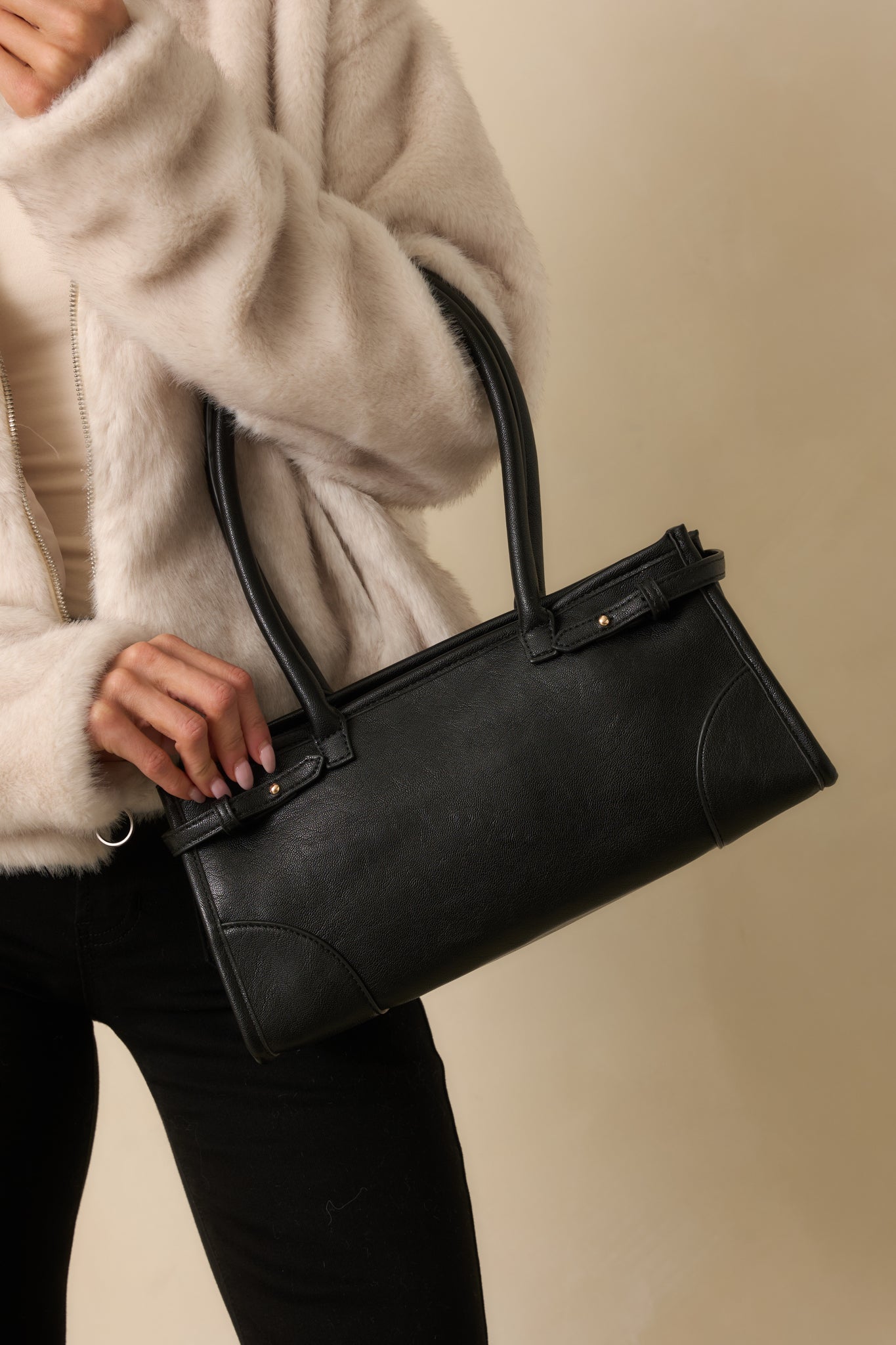 Loving What You See Black Faux Leather Handbag