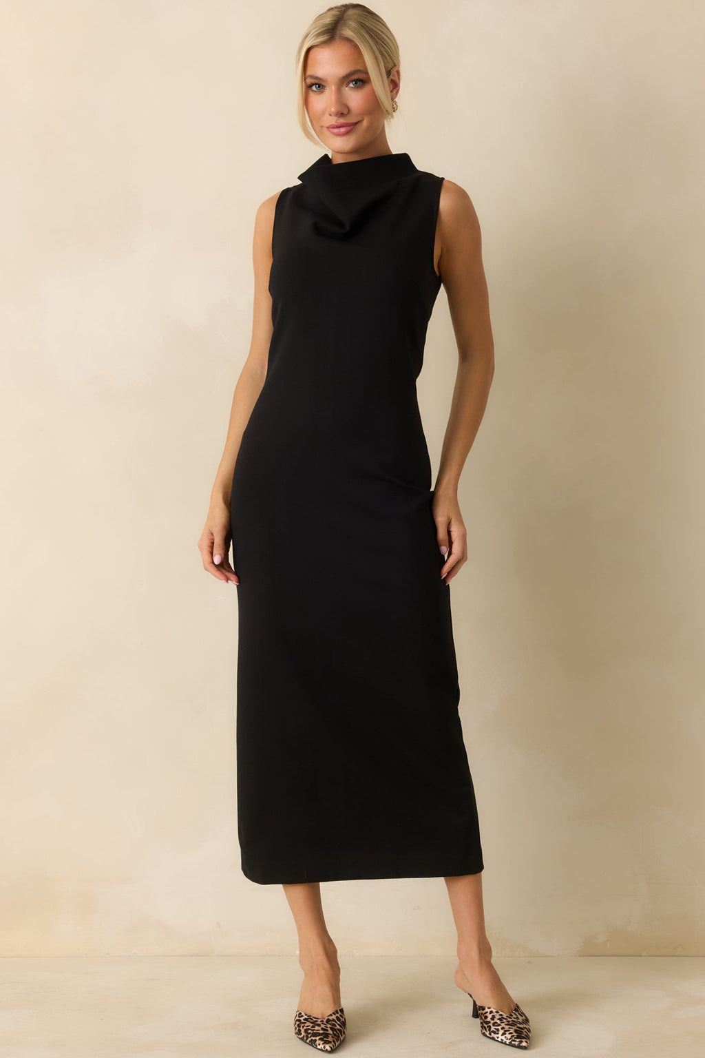 SPANX® Black Ponte Sleeveless Midi Dress
