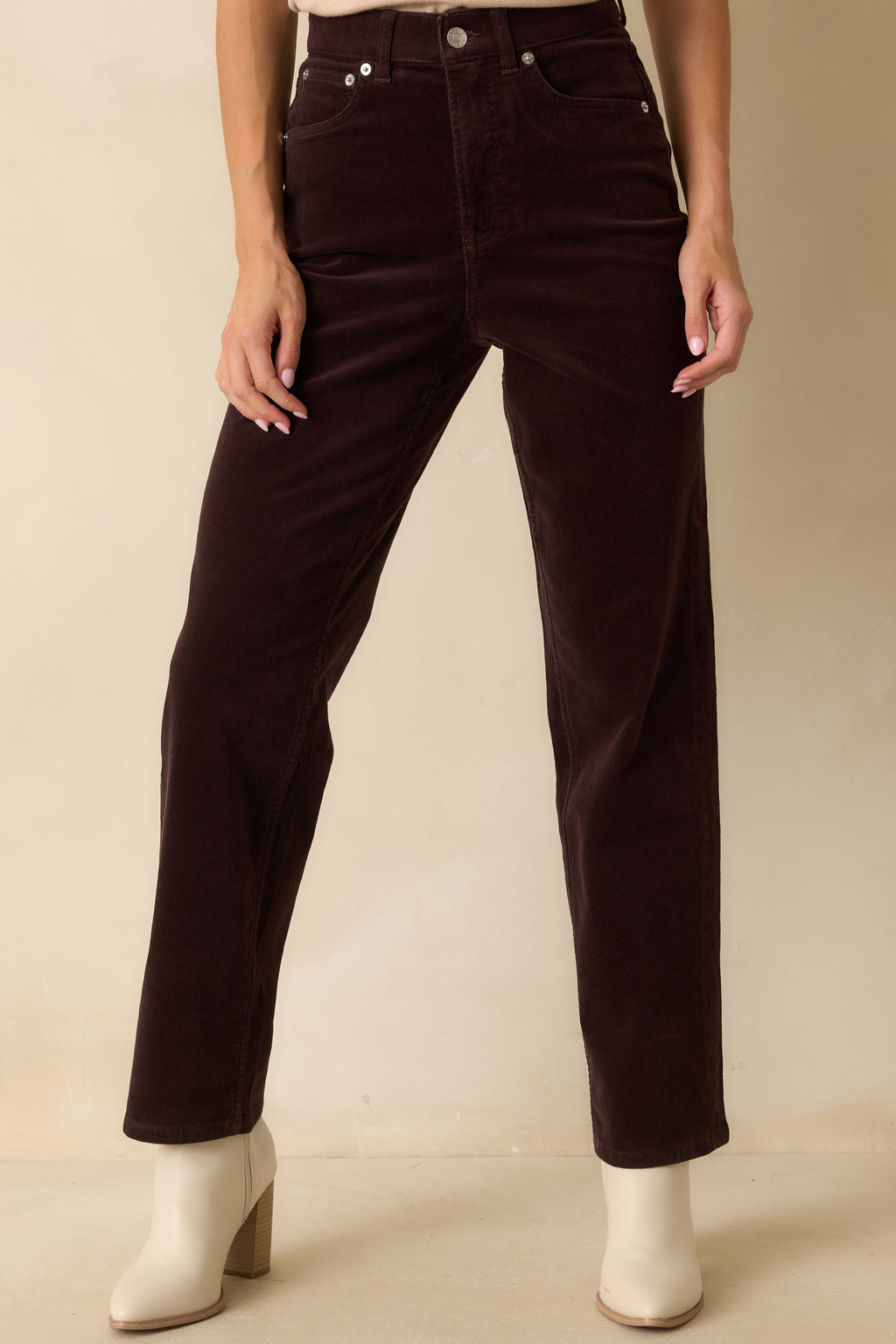 SPANXshape™ Truffle Brown Corduroy 90s Straight Leg Jeans
