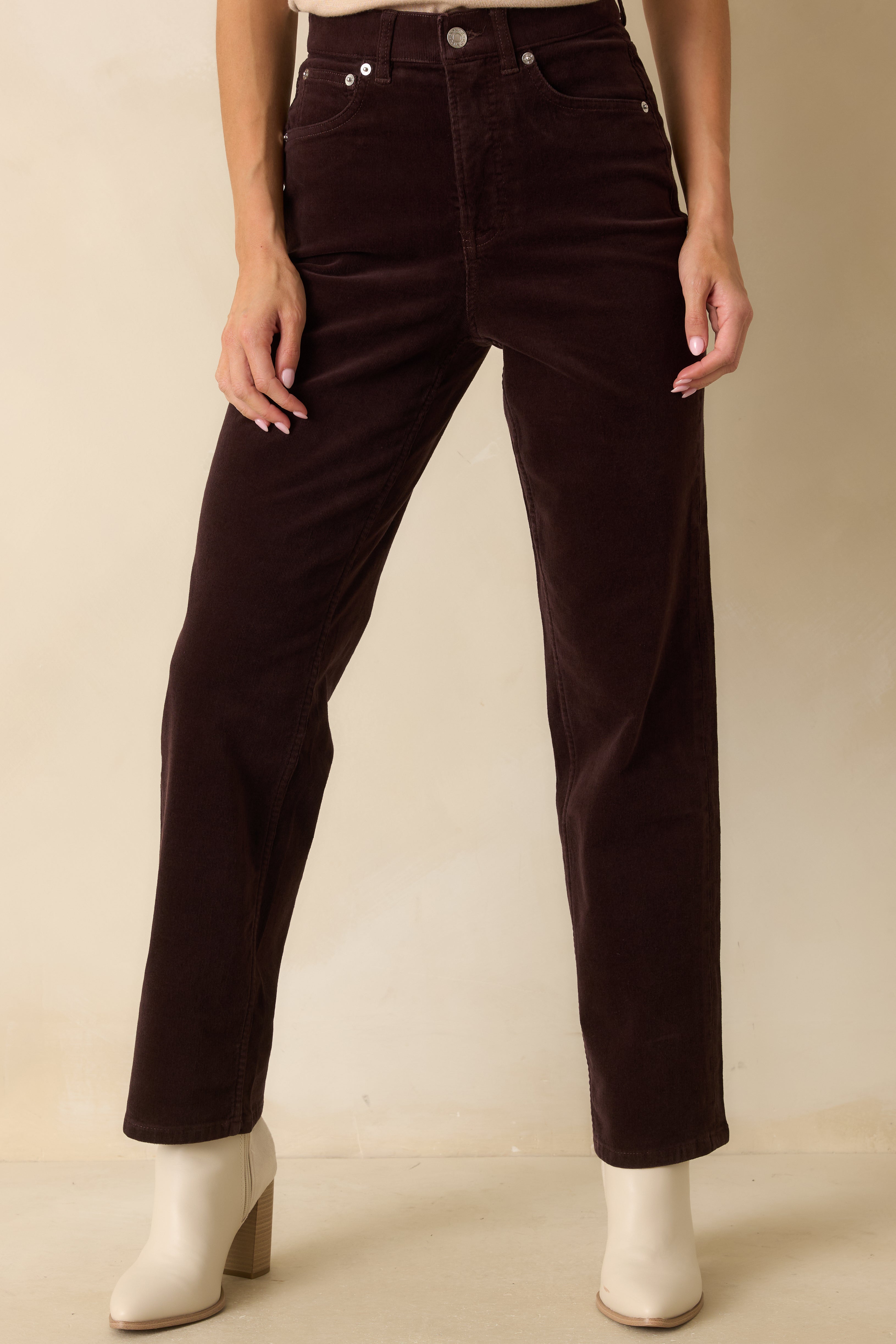 SPANXshape™ Truffle Brown Corduroy 90s Straight Leg Jeans