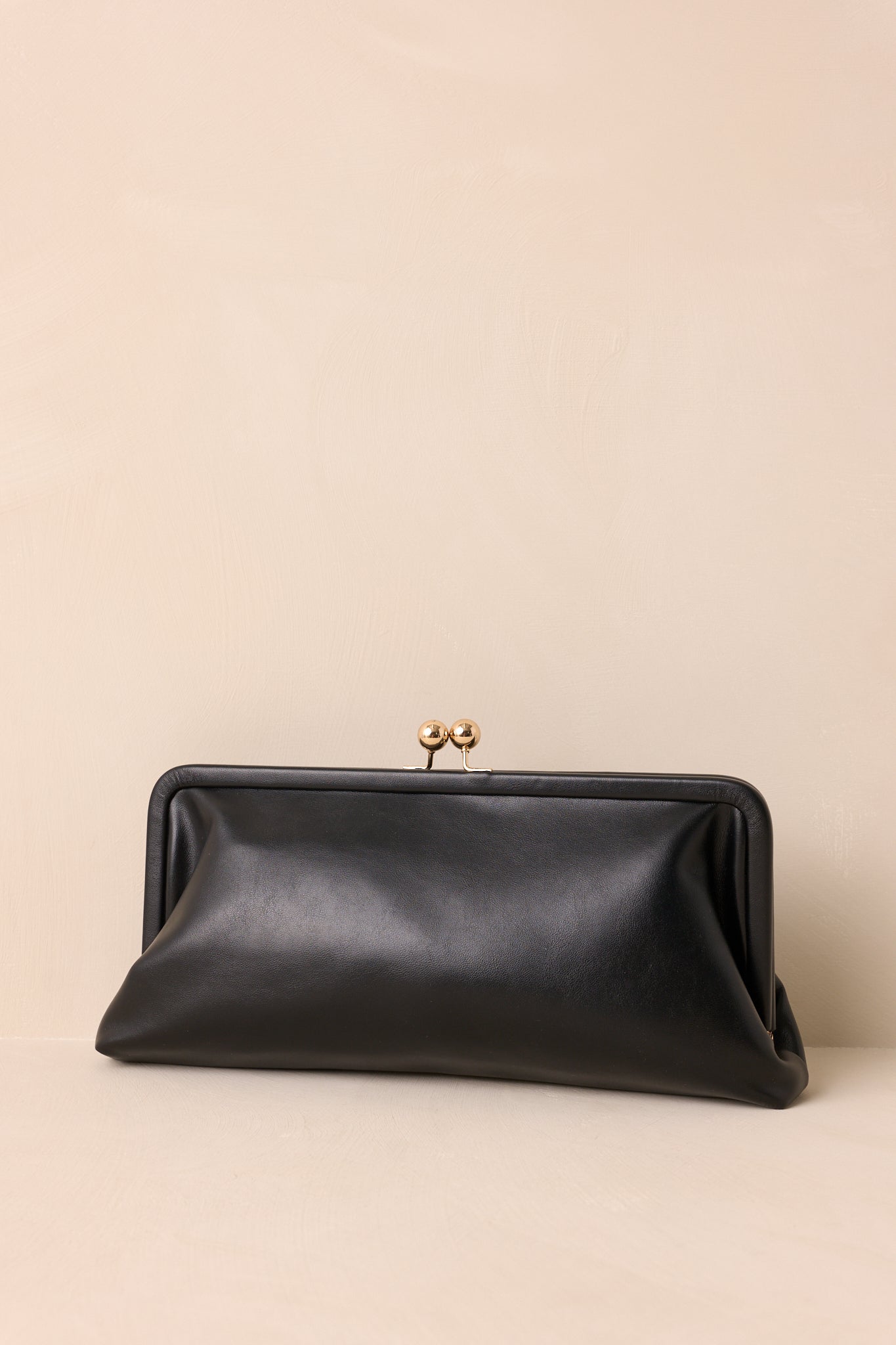 In Case You Missed It Black Faux Leather Clutch Handbag