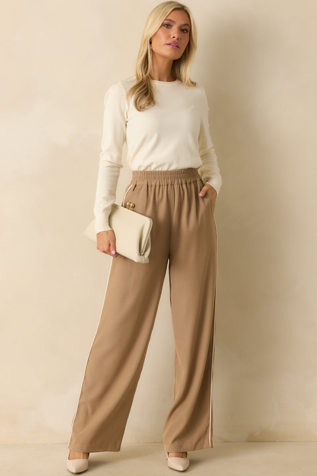Staple the Label Bromley Camel Brown Relaxed Pants