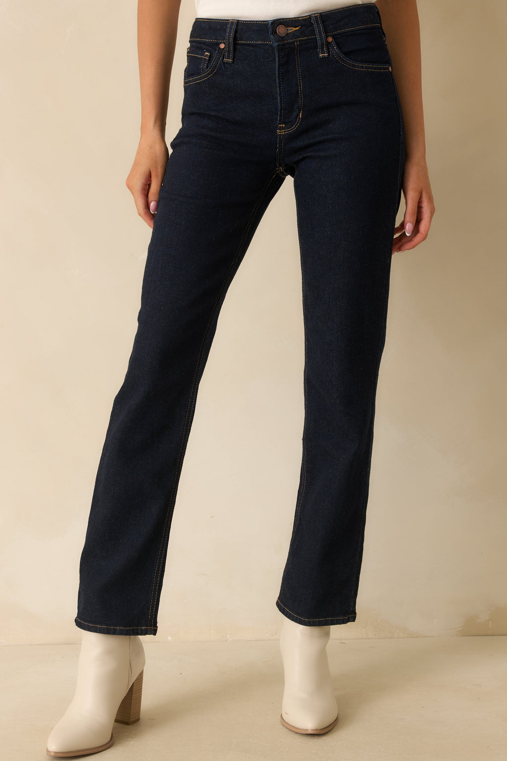 Forever Again Deep Indigo Straight Leg Jeans