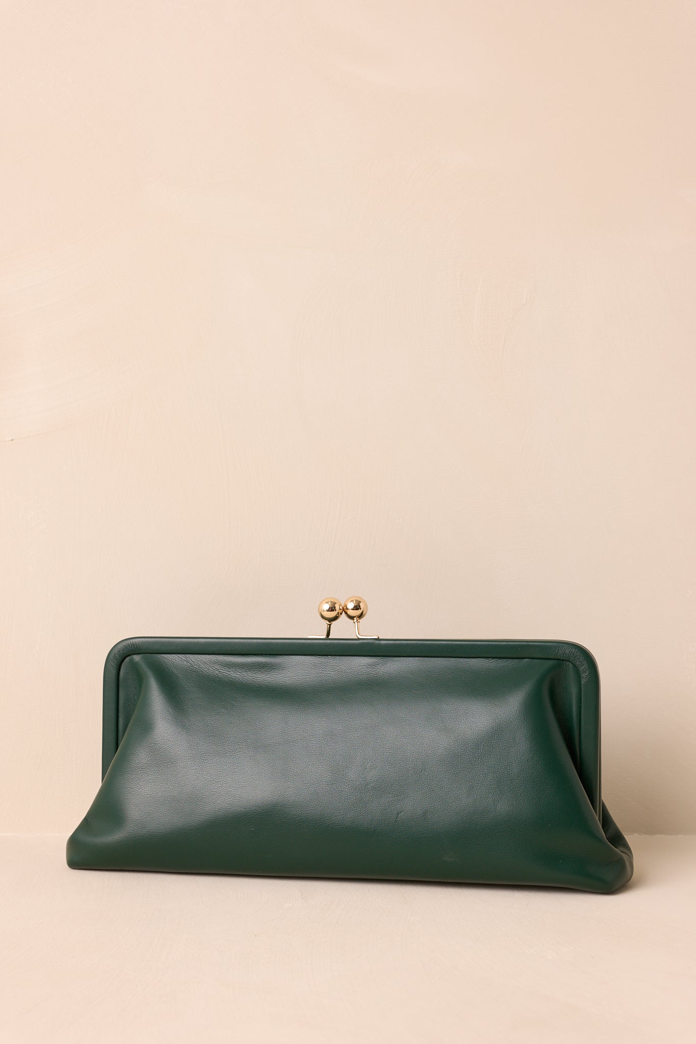 In Case You Missed It Forest Green Faux Leather Clutch Handbag