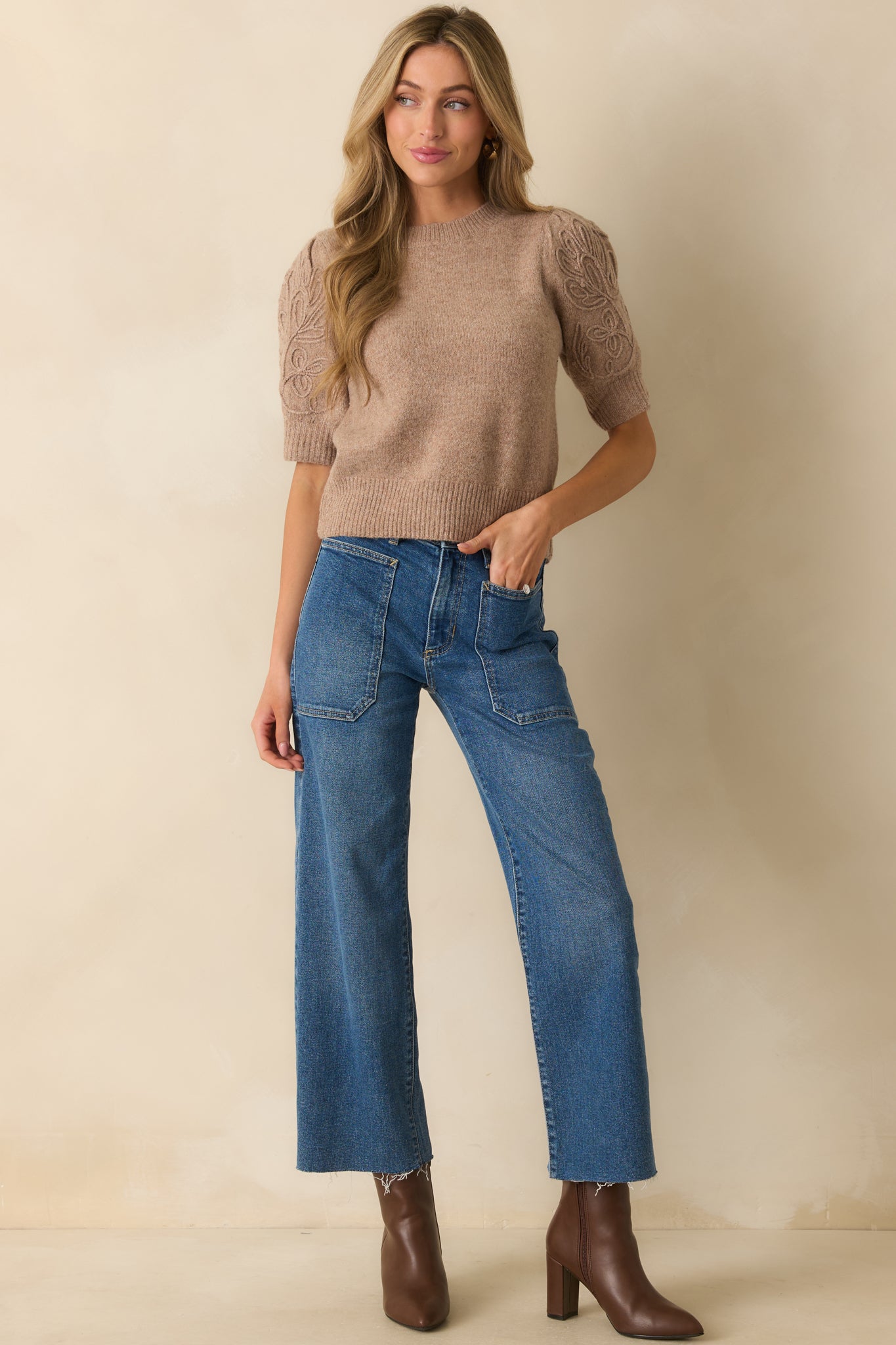 On Your Way Medium Wash Utility Jeans