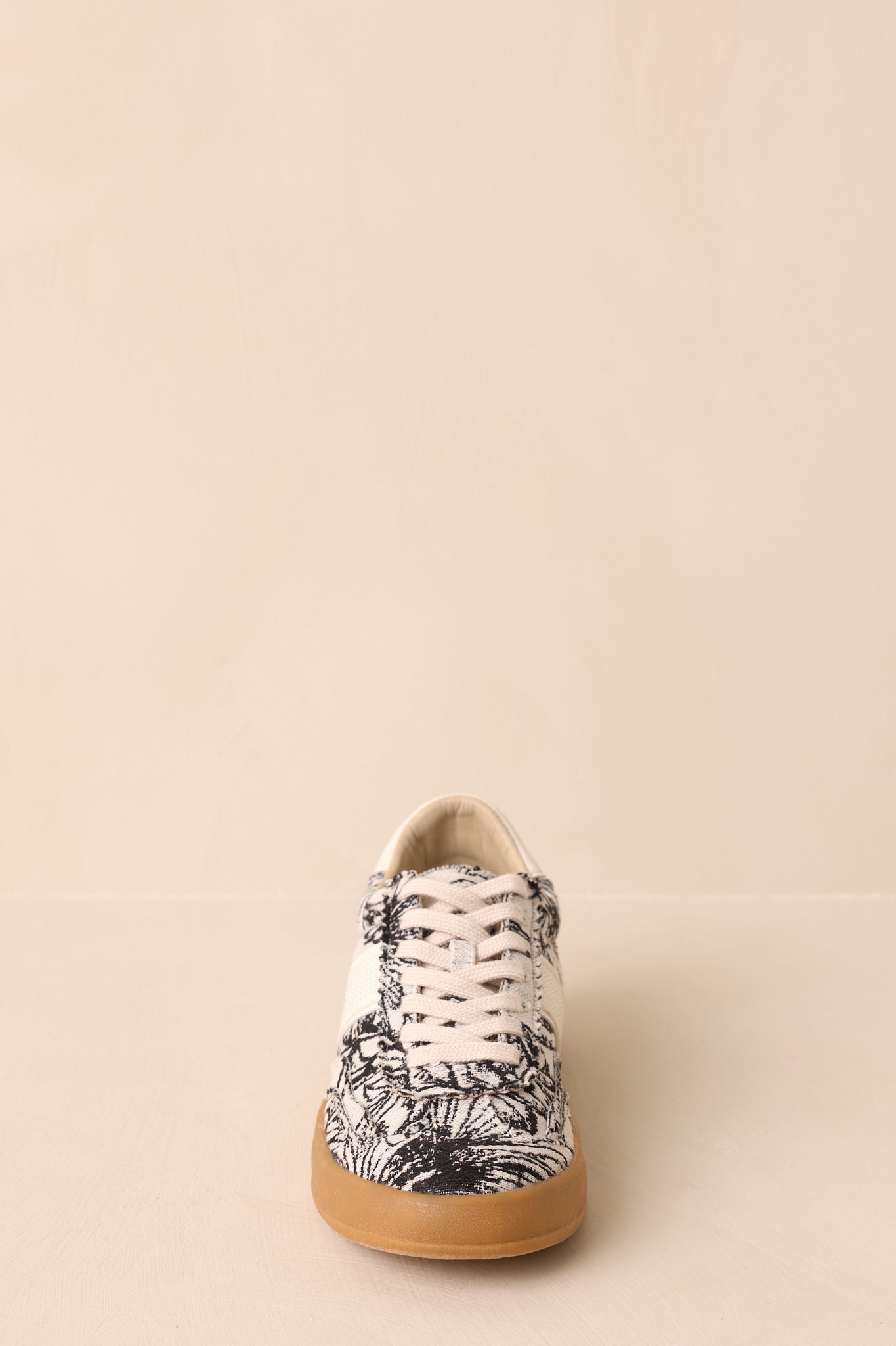 No Rush At All Ivory Floral Print Sneakers