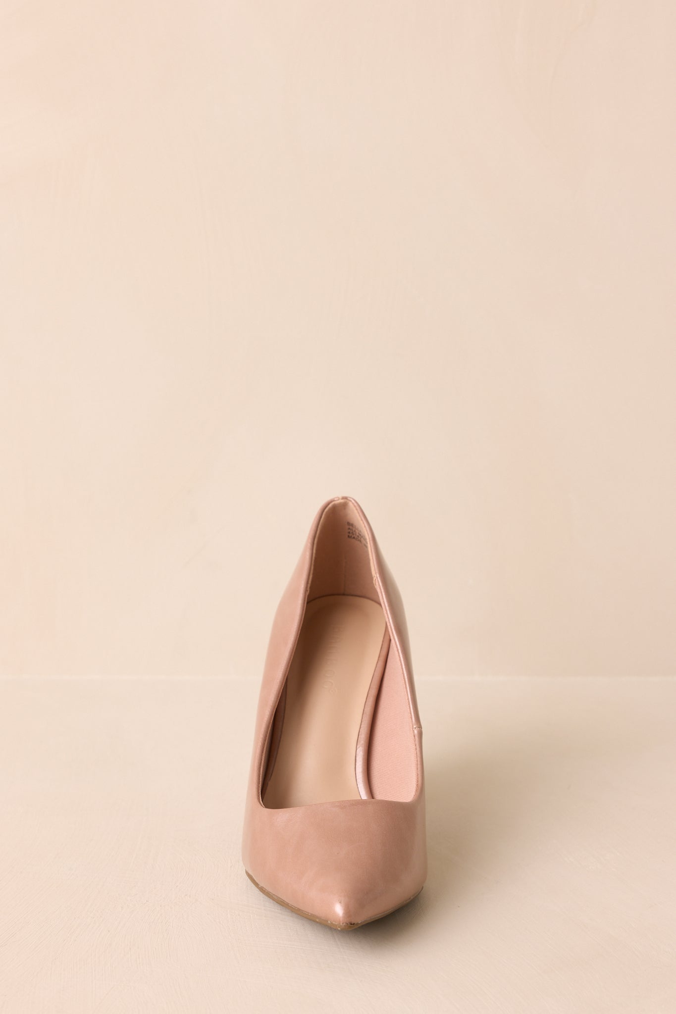 Run The Show Light Mocha Patent Pointed Toe Block Heel Pumps