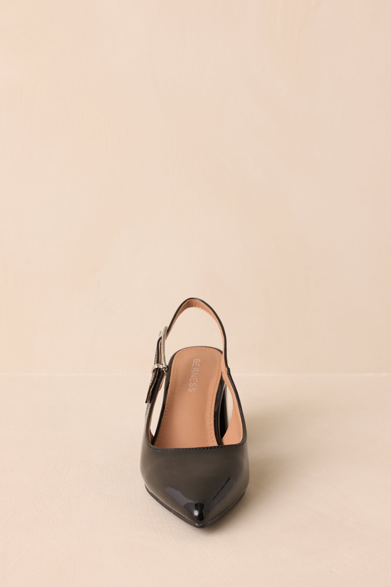 Cloud Nine Nights Black Patent Slingback Block Heels