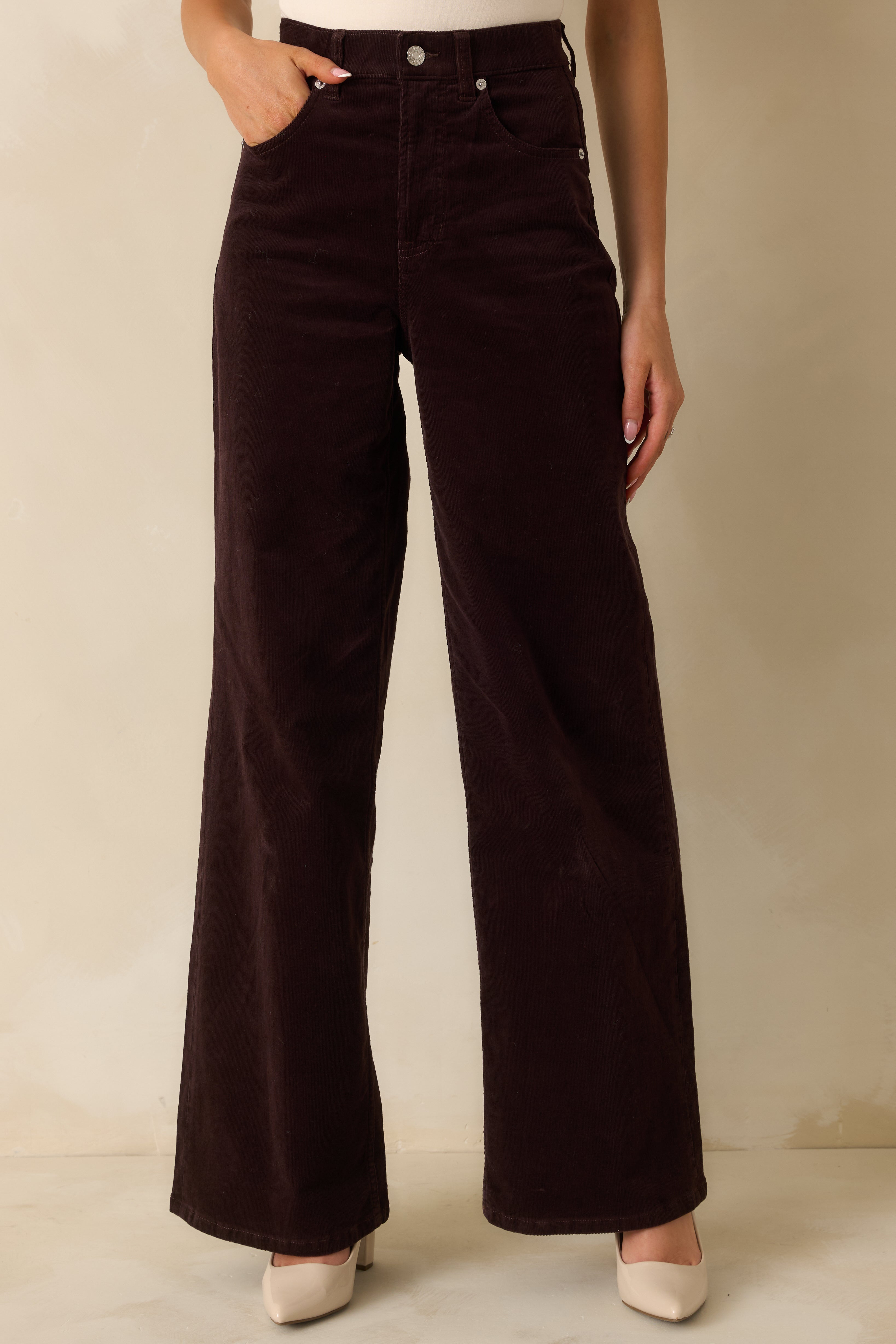 SPANXshape™ Truffle Brown Corduroy Wide Leg Jeans