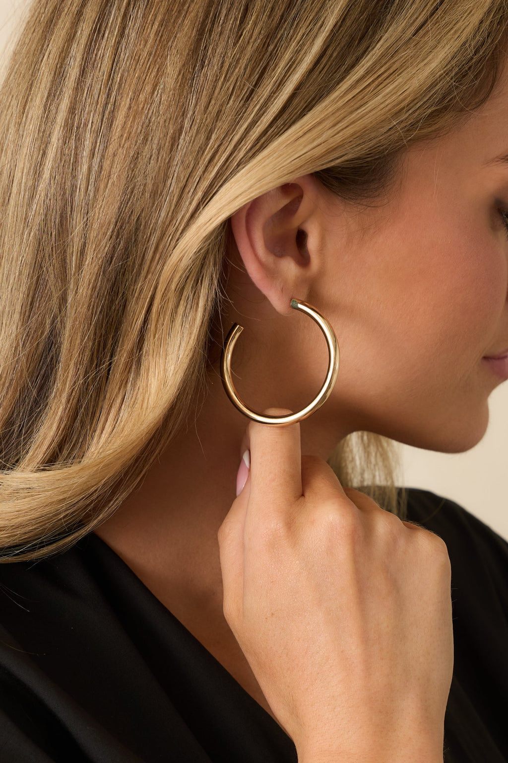 Own the Day Gold Open Hoop Earrings
