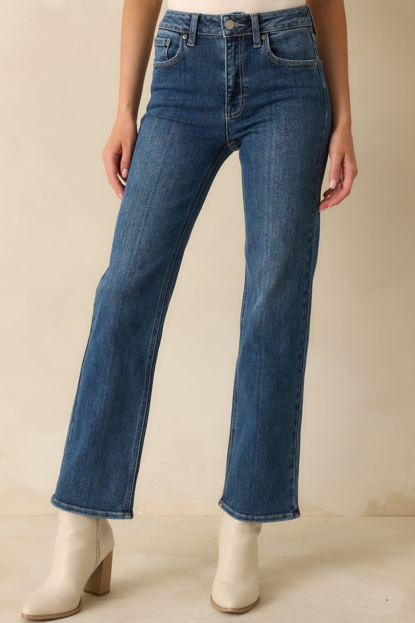 The Daily Edit Medium Wash Straight Leg Jeans