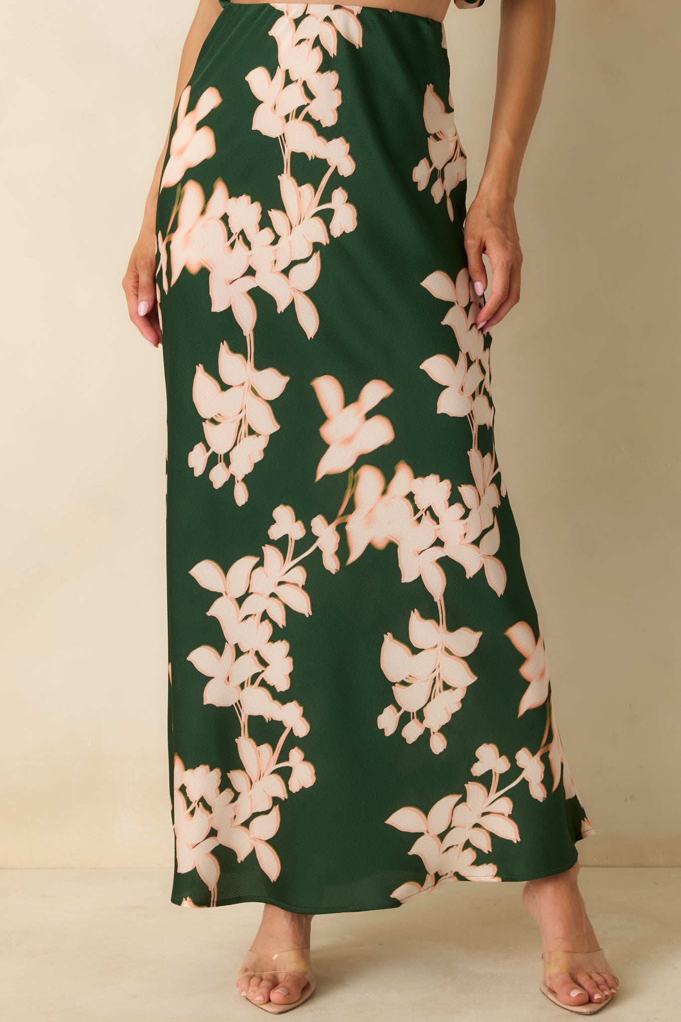 MINKPINK Vilma Green Floral Maxi Skirt