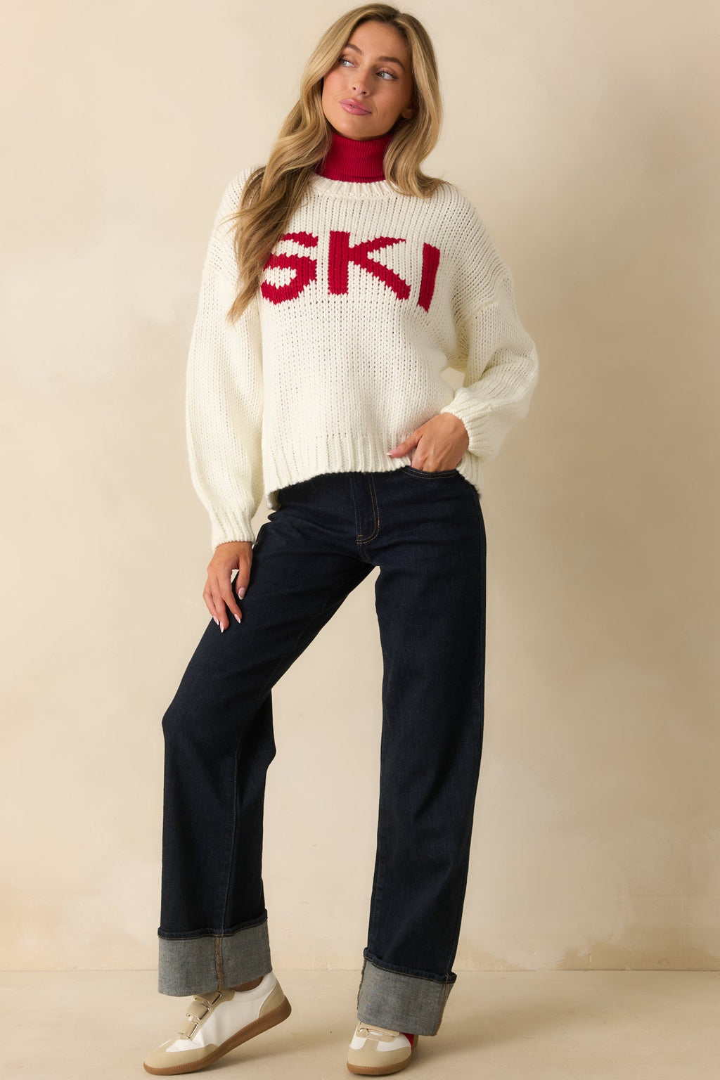 Apres All Day Ivory Knit Ski Sweater
