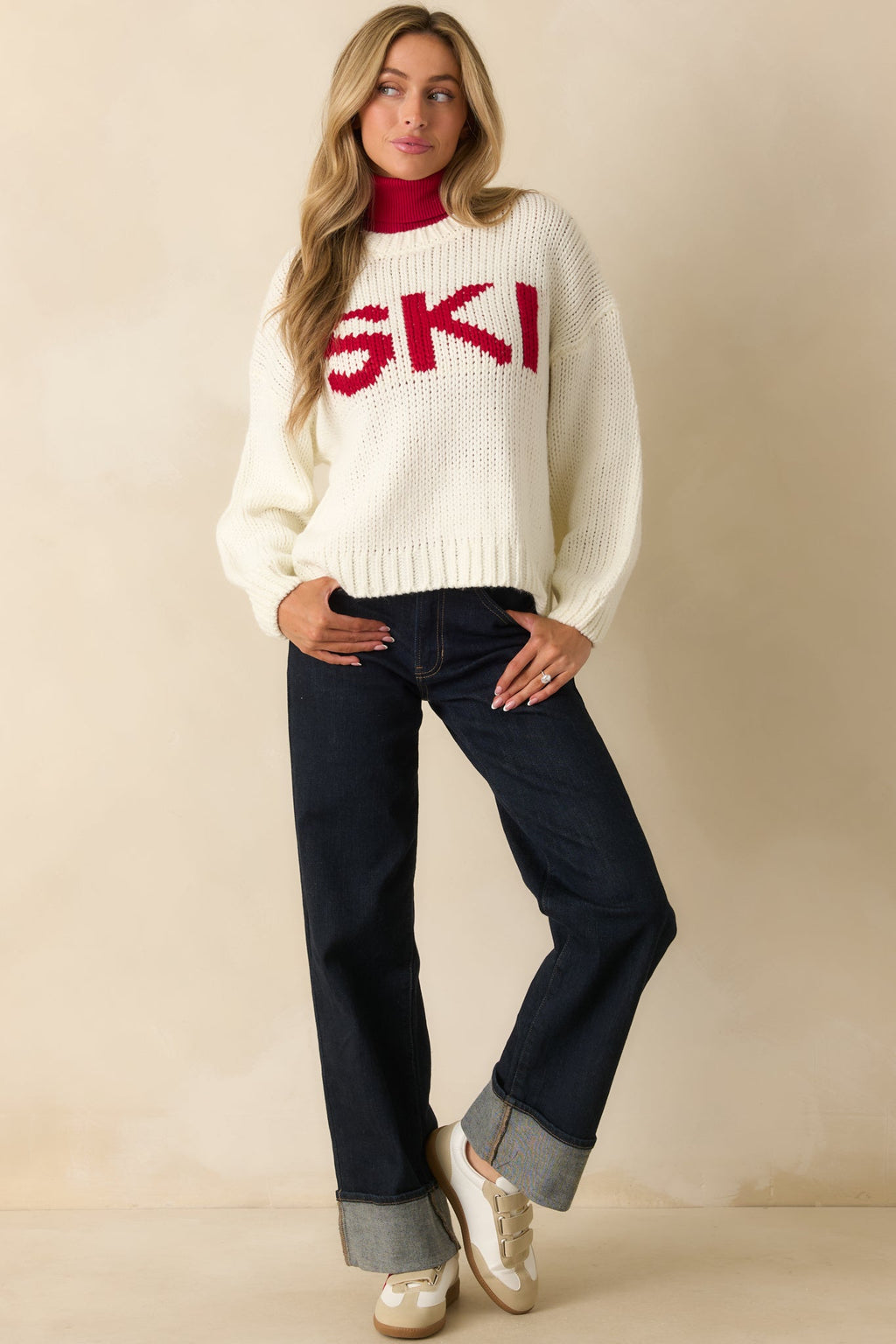 Apres All Day Ivory Knit Ski Sweater