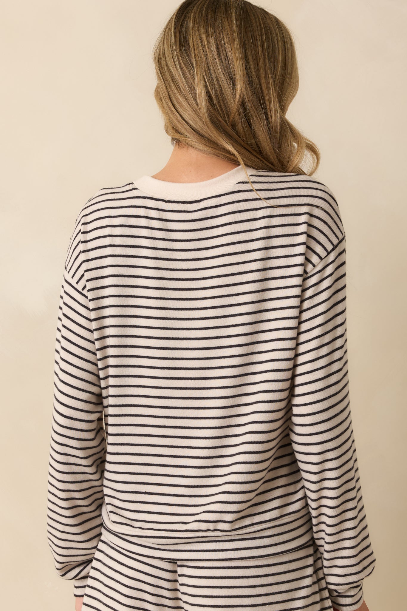Z Supply Ivory Luxe Striped Long Sleeve Tee