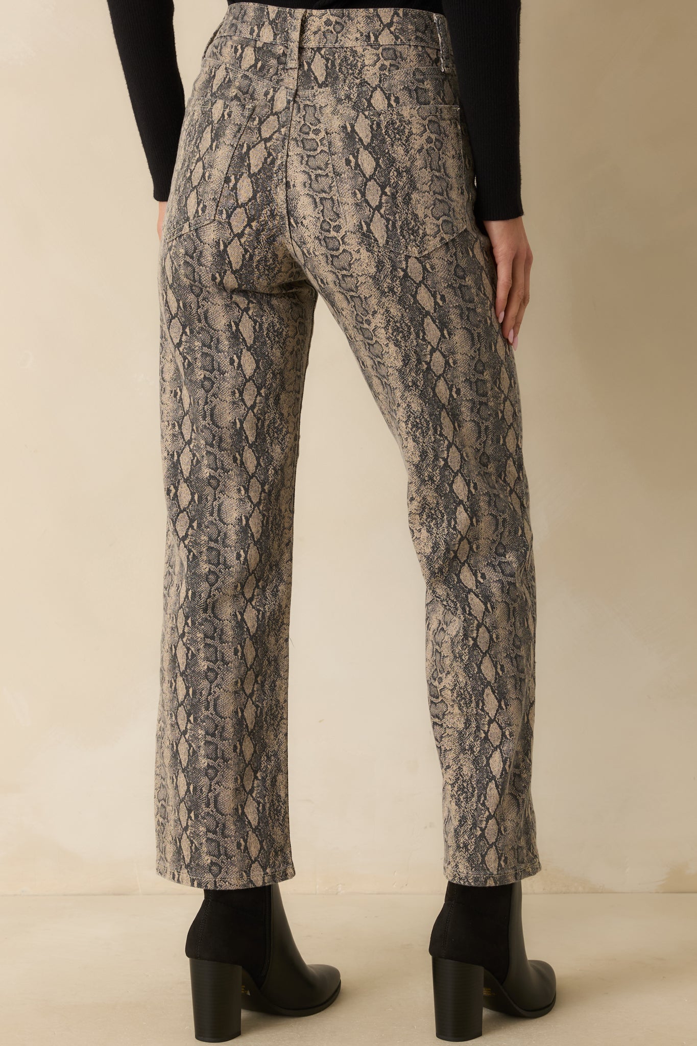 Made For Days Like This Tan Snakeskin Cotton Stretch Jeans