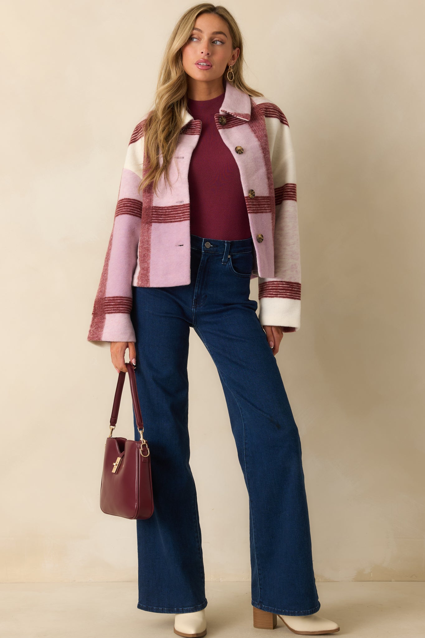 FRNCH Lilac Plaid Galea Jacket