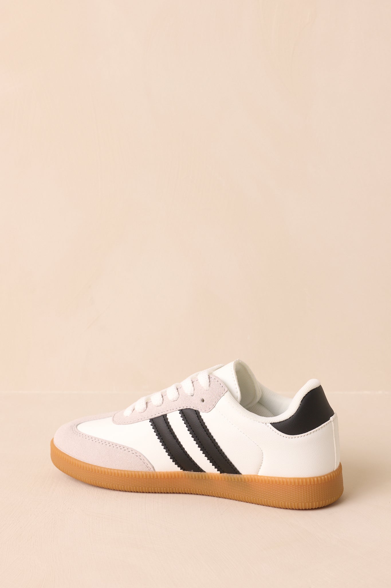 Bring The Good Vibes White Faux Leather Lace-Up Sneakers