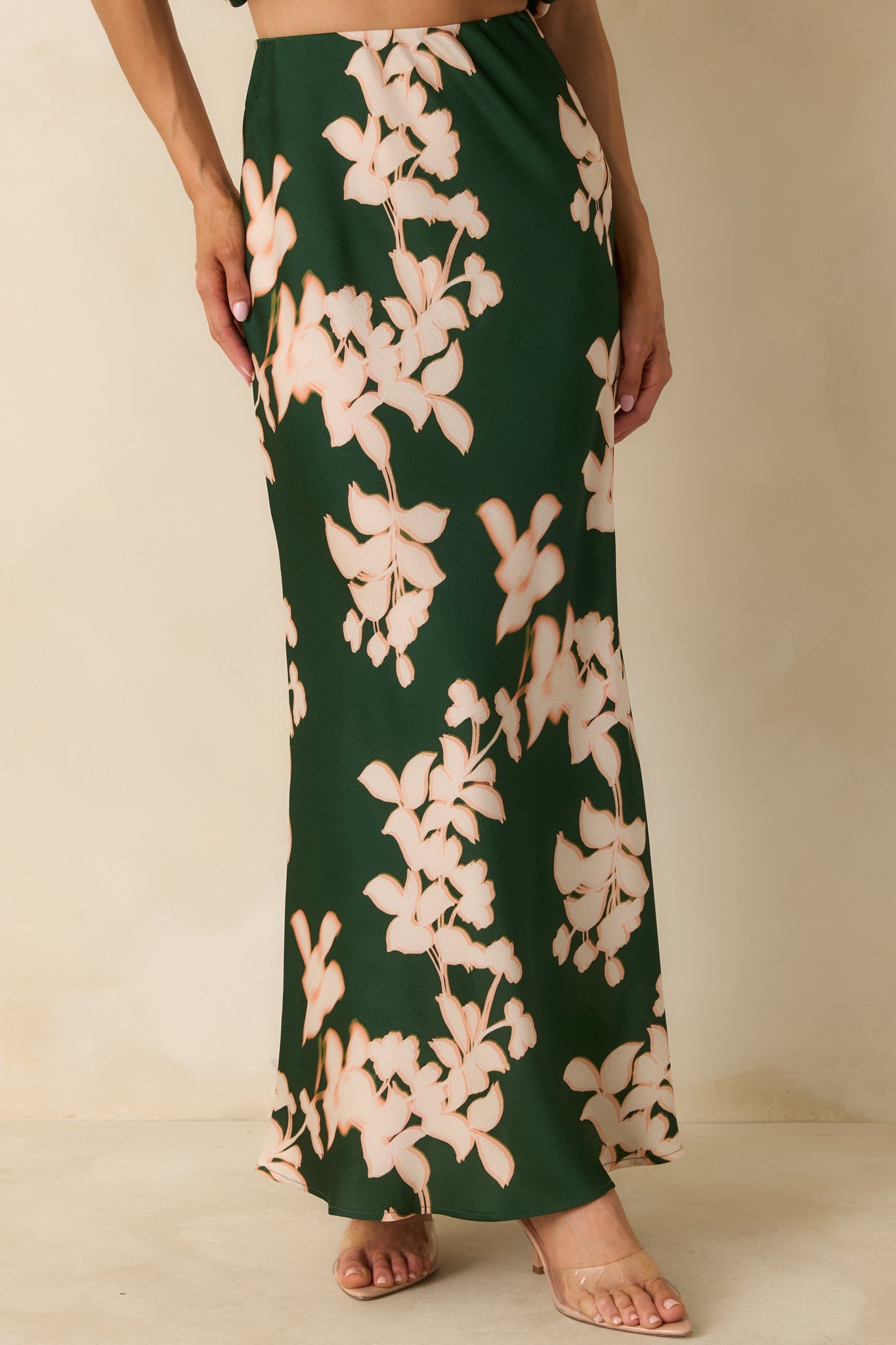 MINKPINK Vilma Green Floral Maxi Skirt
