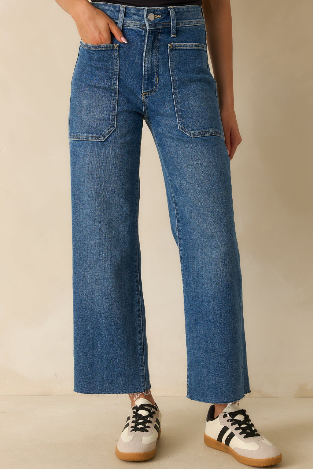 On Your Way Medium Wash Utility Jeans