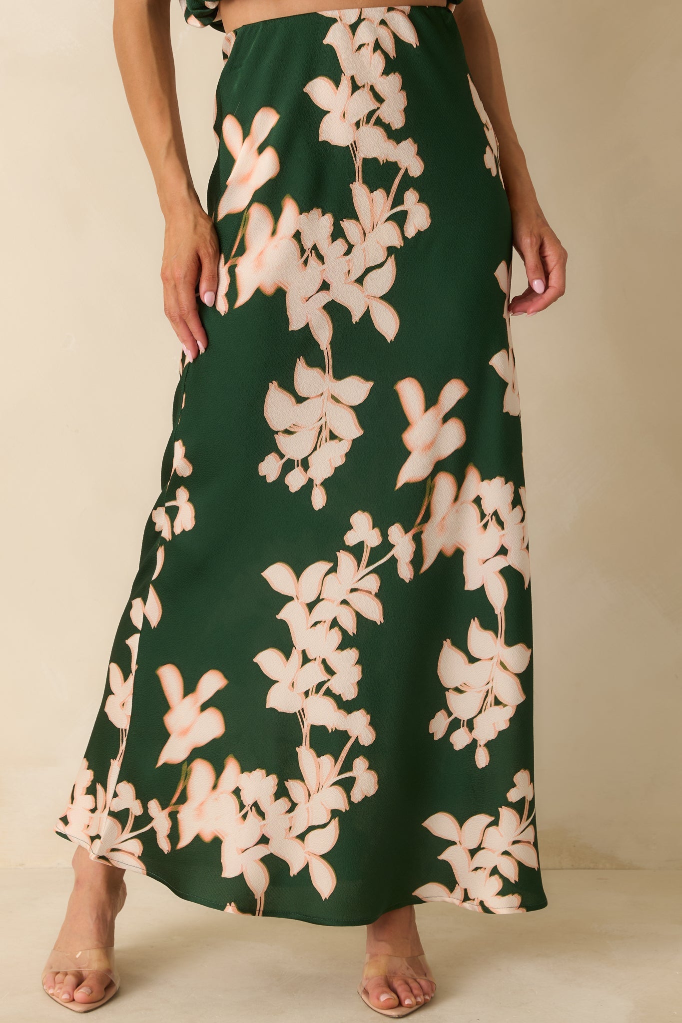 MINKPINK Vilma Green Floral Maxi Skirt