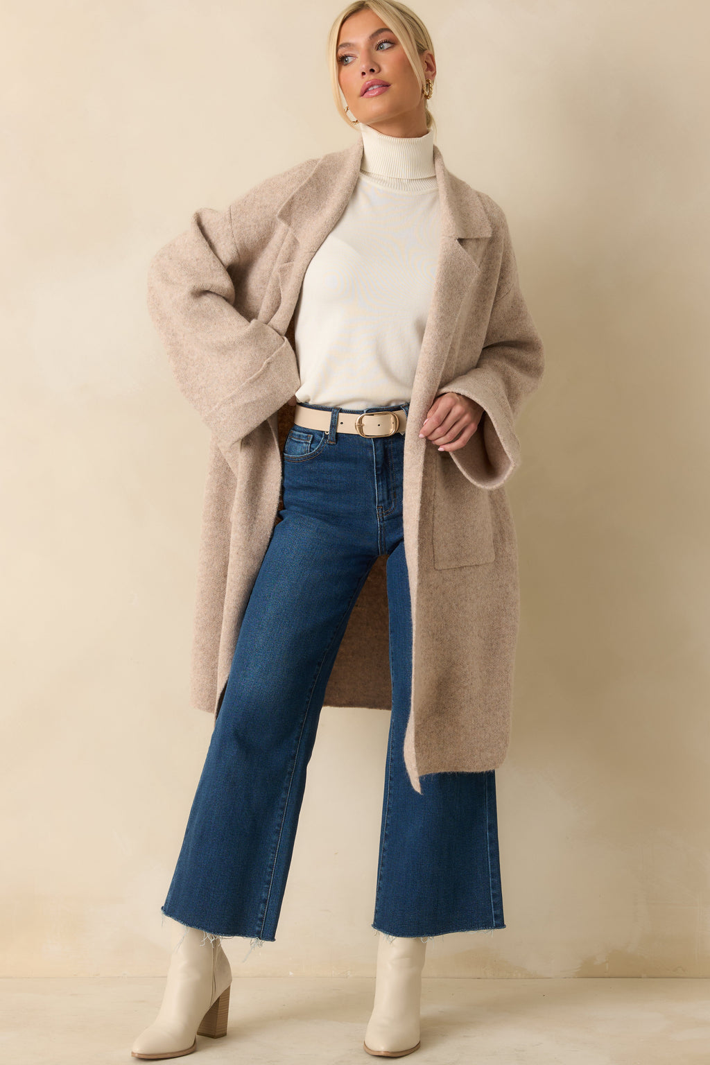 Softly Stated Oatmeal Knit Longline Cardigan