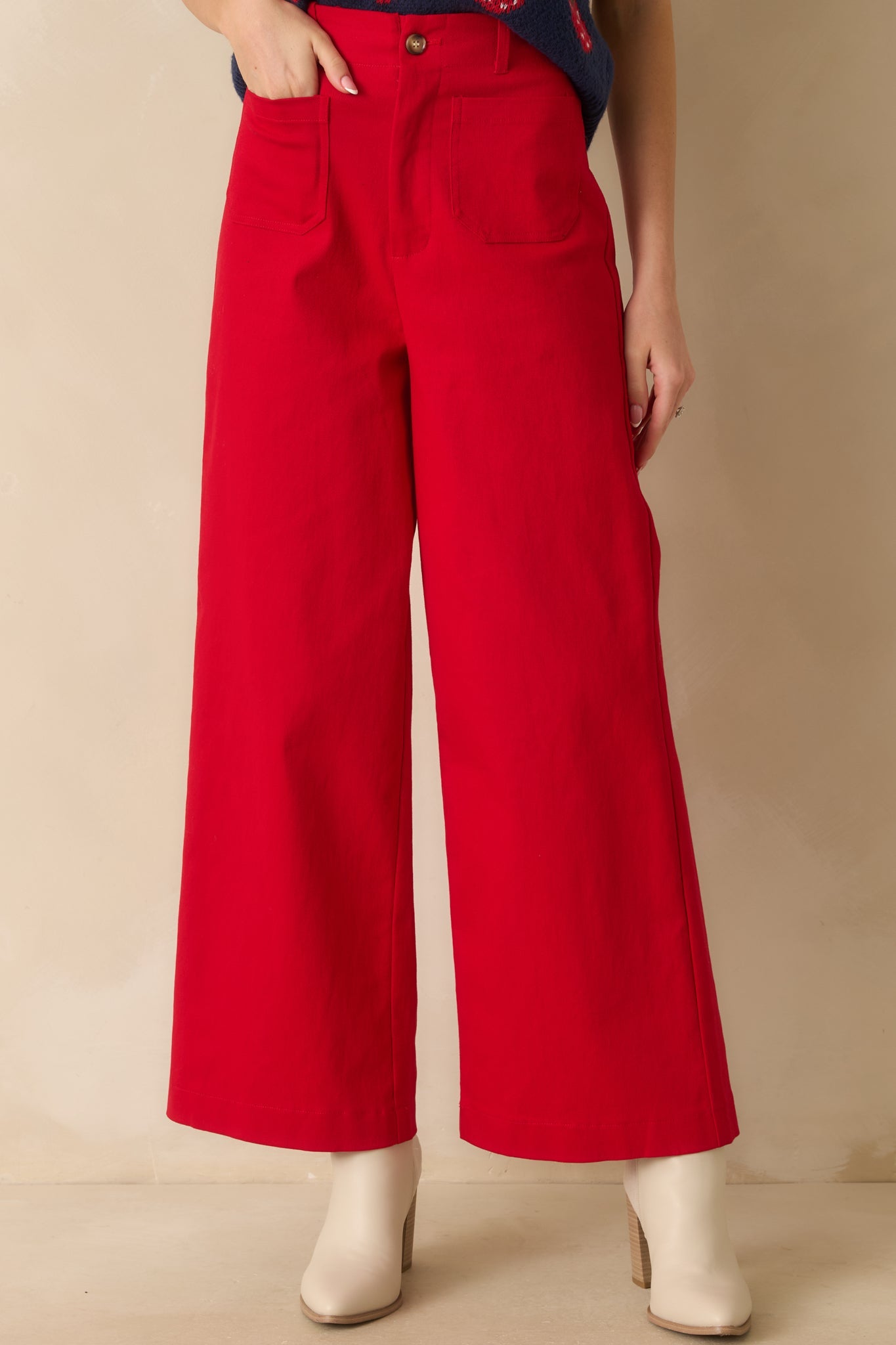 Go Boldly Red Wide Leg Jeans