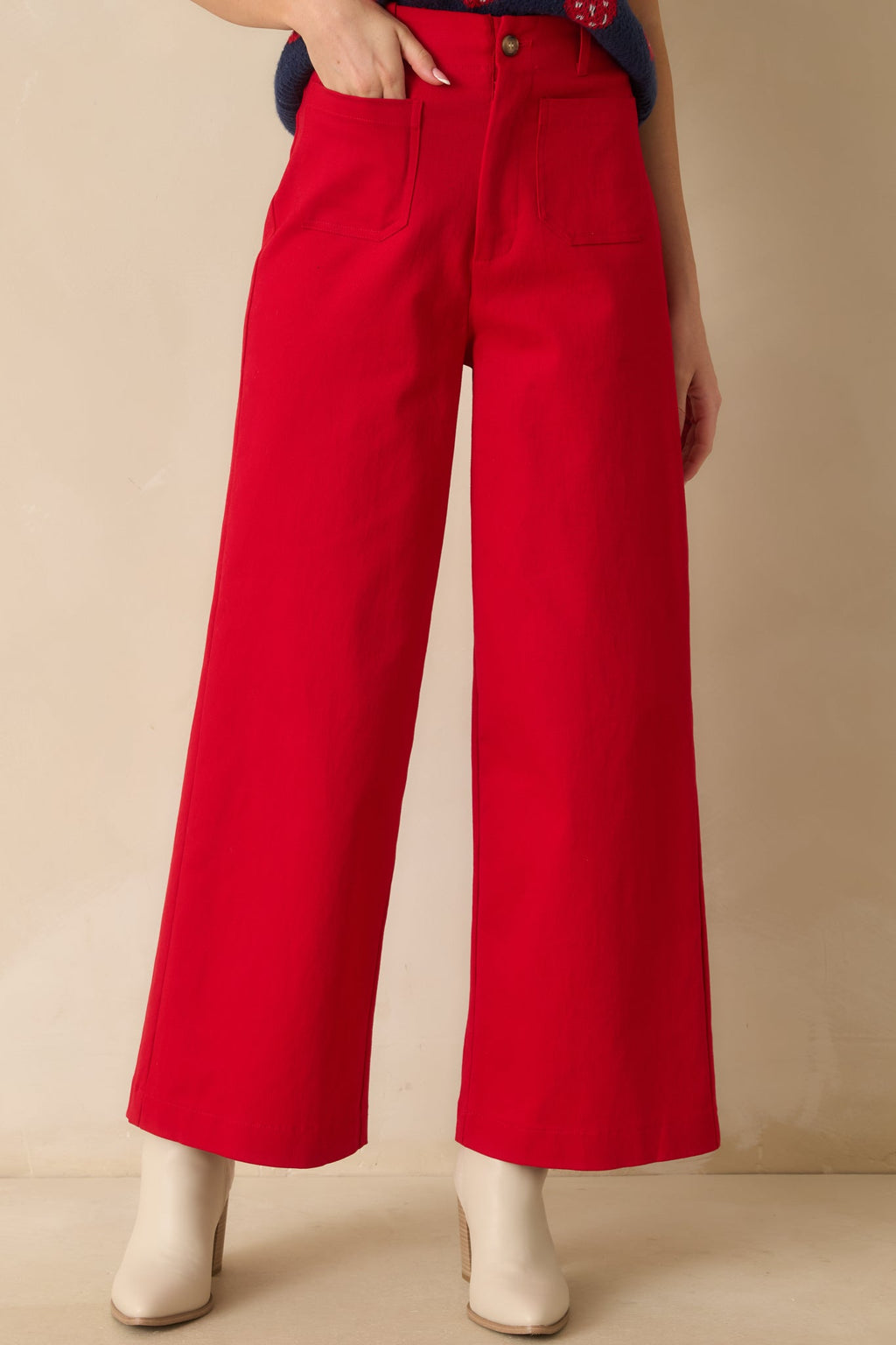 Go Boldly Red Wide Leg Jeans