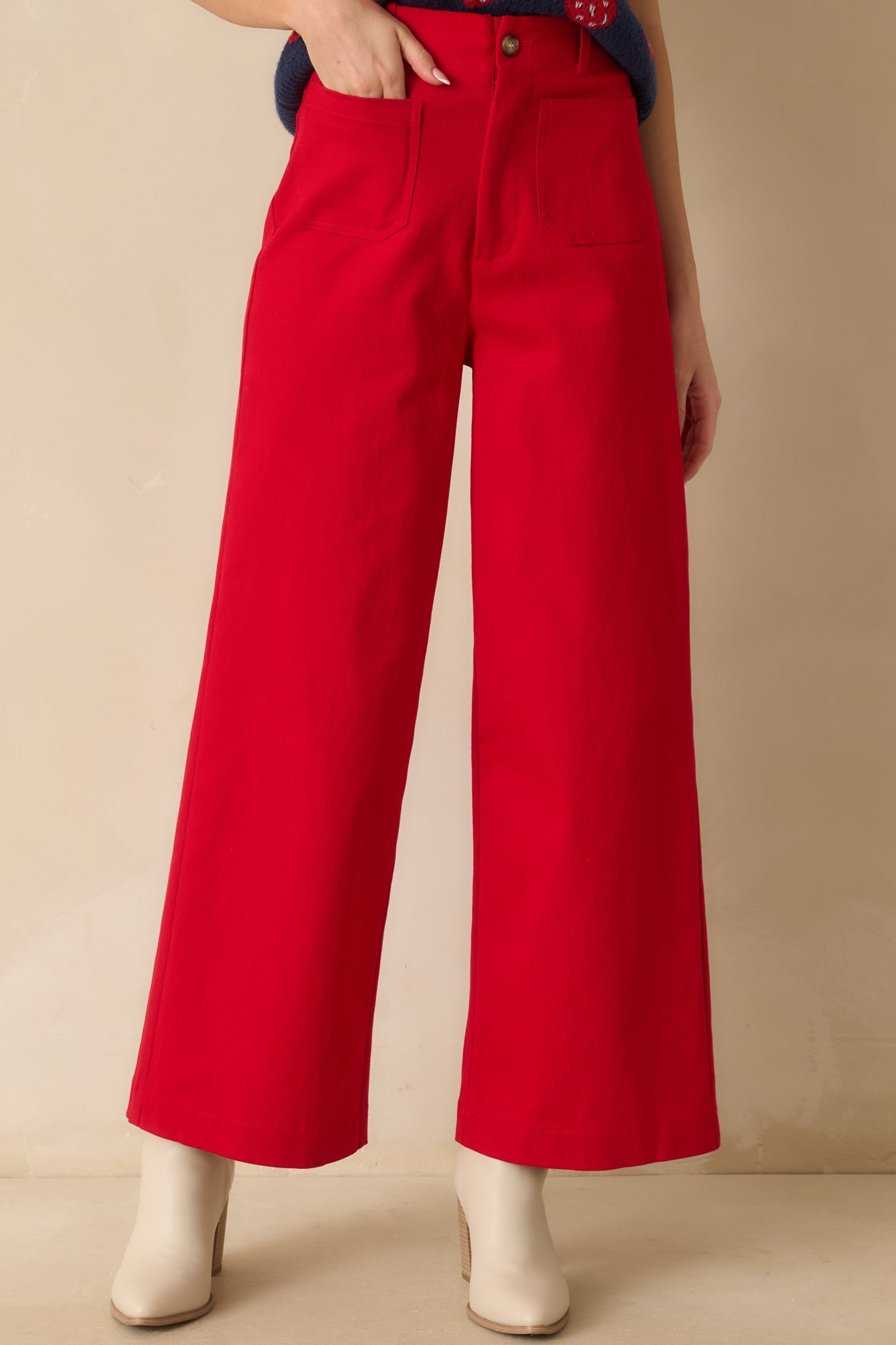 Go Boldly Red Wide Leg Jeans