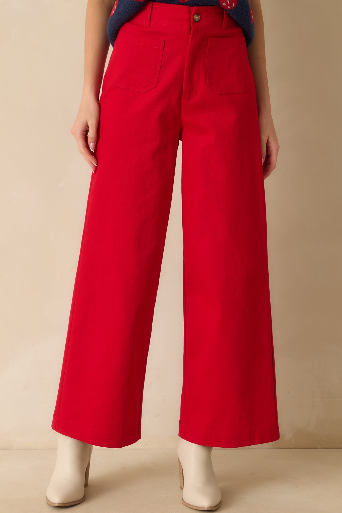 Go Boldly Red Wide Leg Jeans