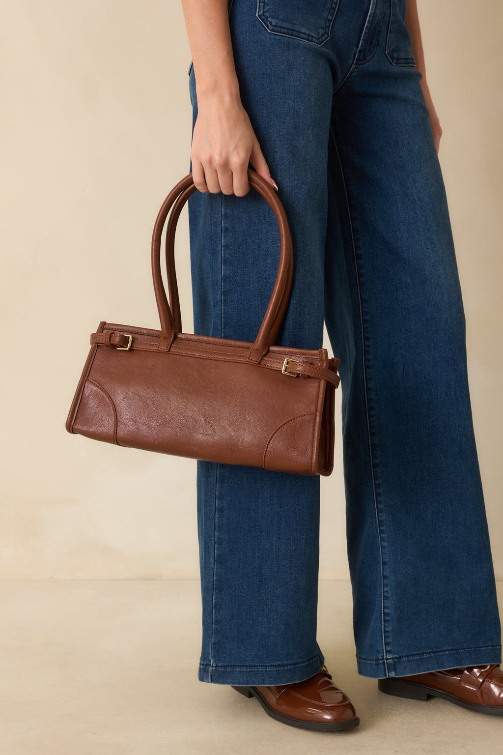 Loving What You See Cognac Brown Faux Leather Handbag