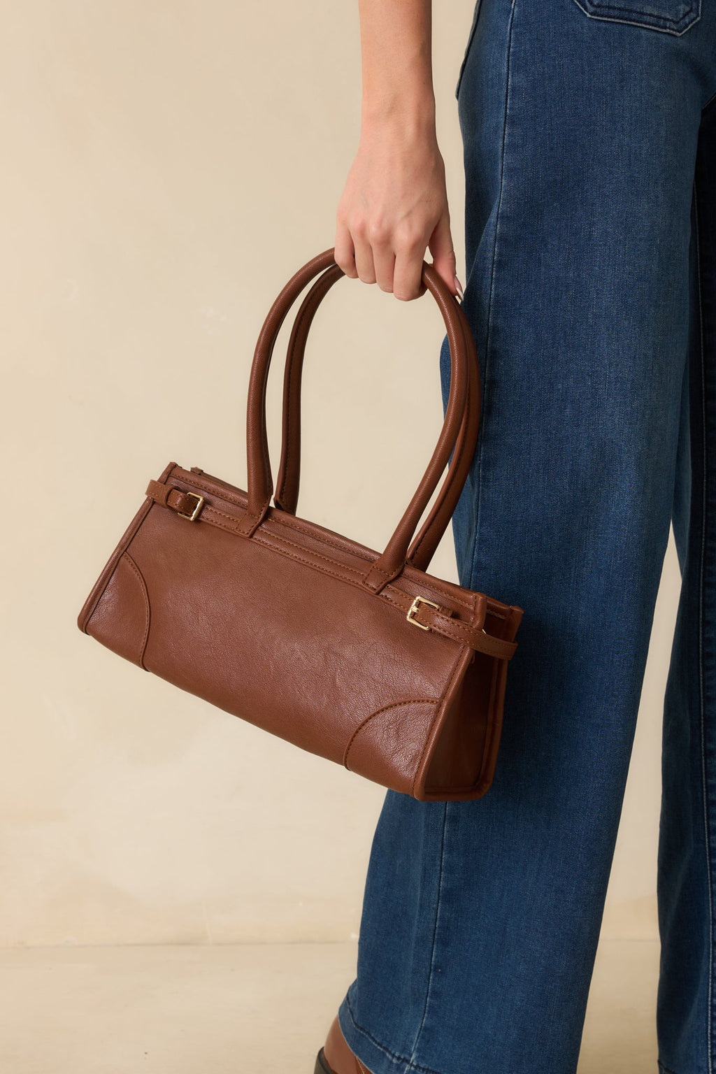 Loving What You See Cognac Brown Faux Leather Handbag
