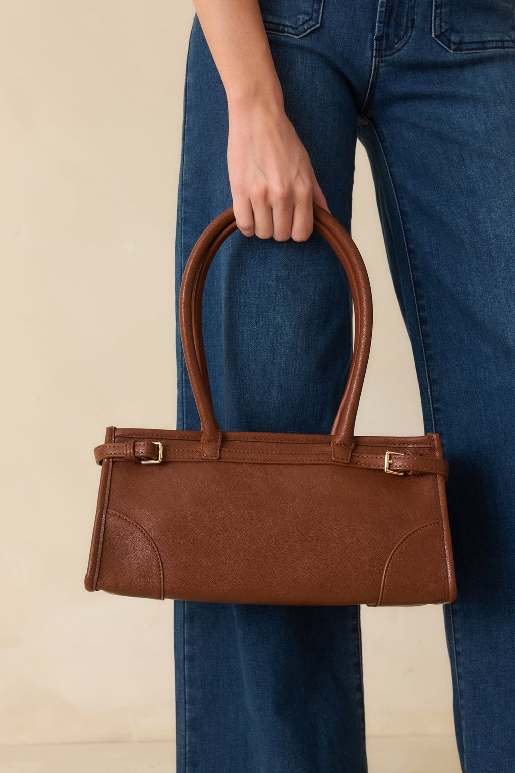 Loving What You See Cognac Brown Faux Leather Handbag