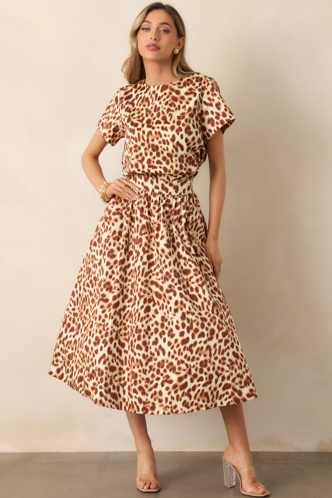 Prosperina Tyler Brown Leopard Print Cotton Top