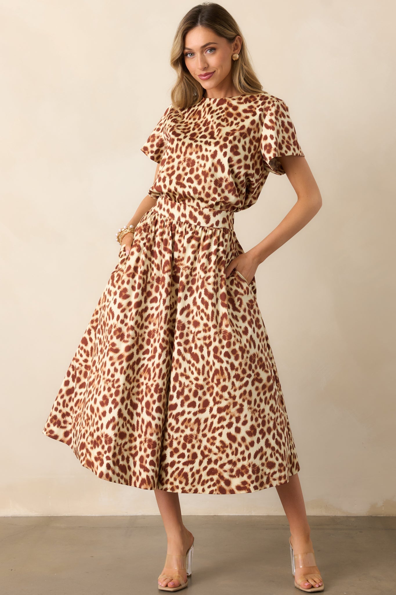 Prosperina Tyler Brown Leopard Print Cotton Top