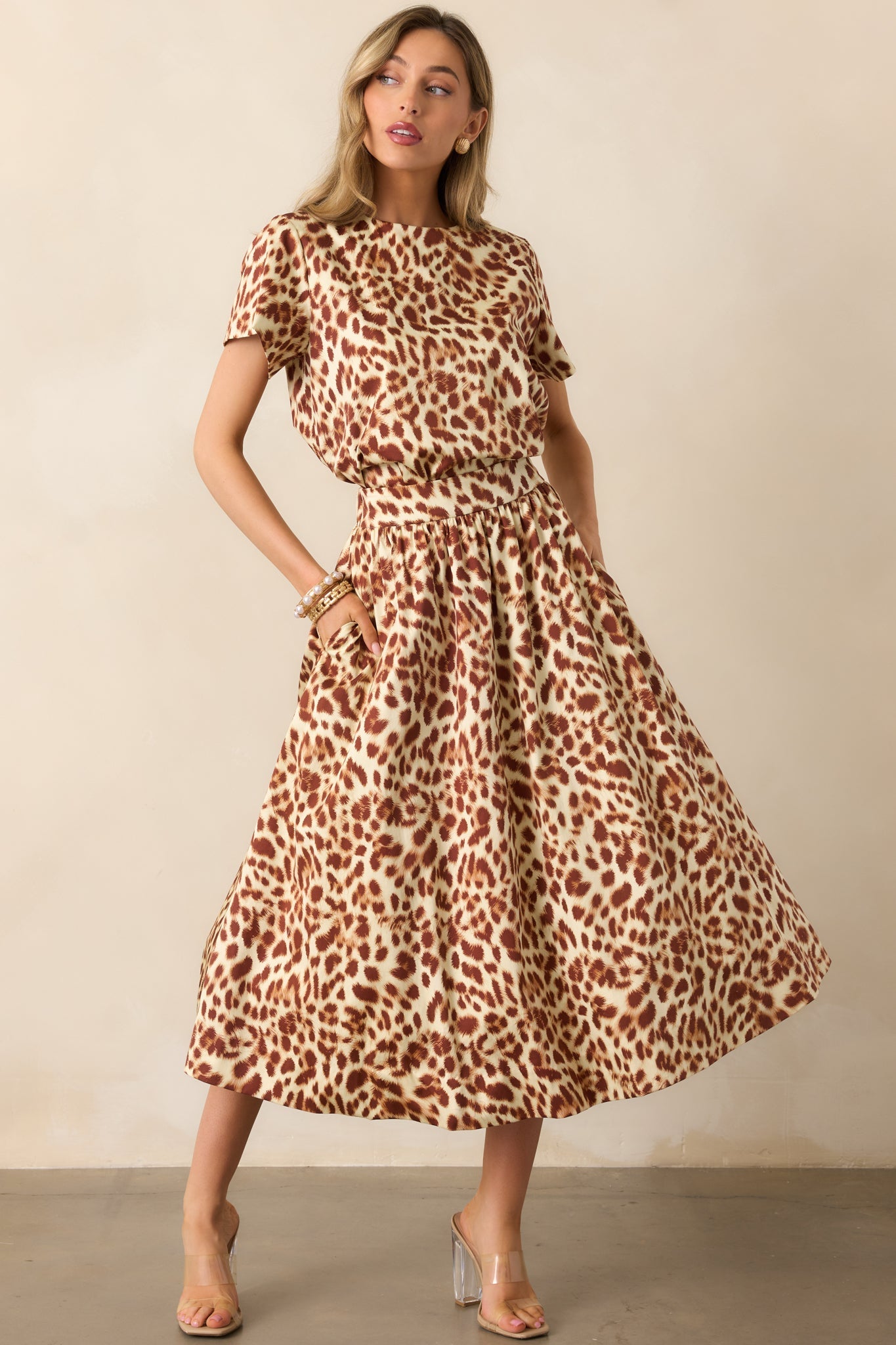 Prosperina Tyler Brown Leopard Print Cotton Top