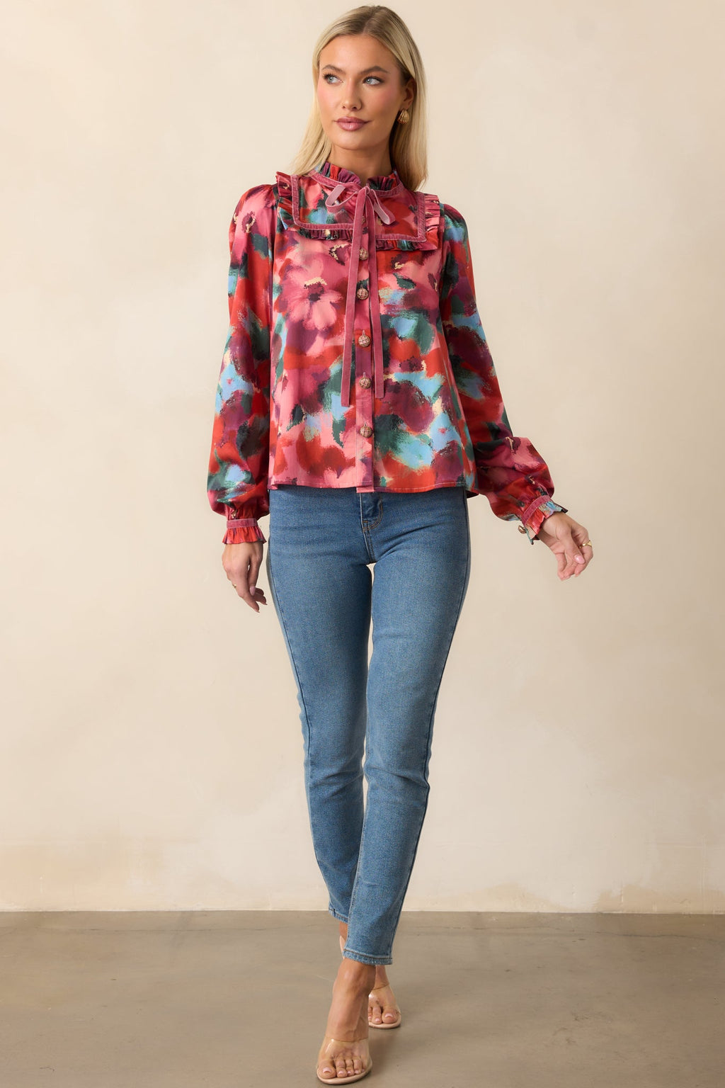 Prosperina Winslow Pink Multi Floral Print Cotton Top