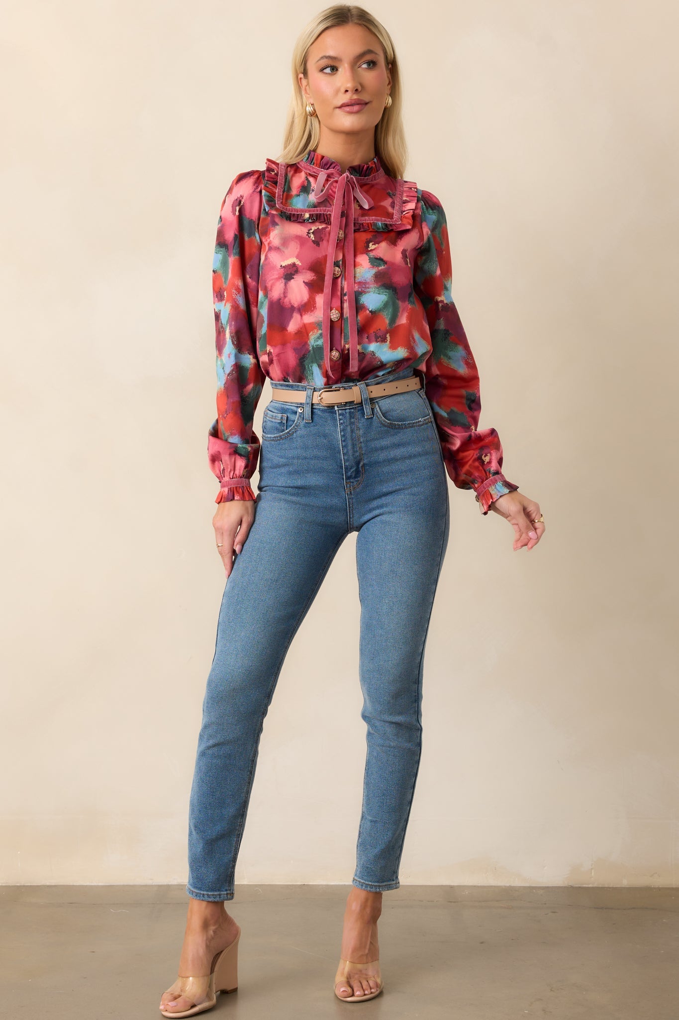 Prosperina Winslow Pink Multi Floral Print Cotton Top