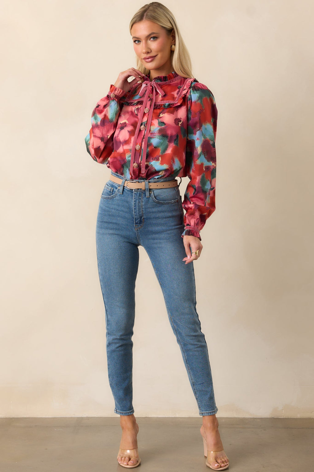 Prosperina Winslow Pink Multi Floral Print Cotton Top