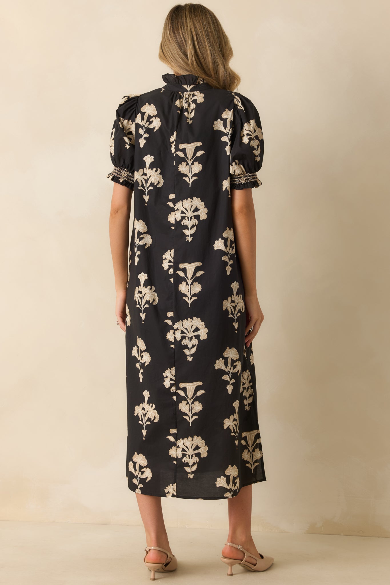To Say The Least Black Floral Print Cotton Maxi Dress