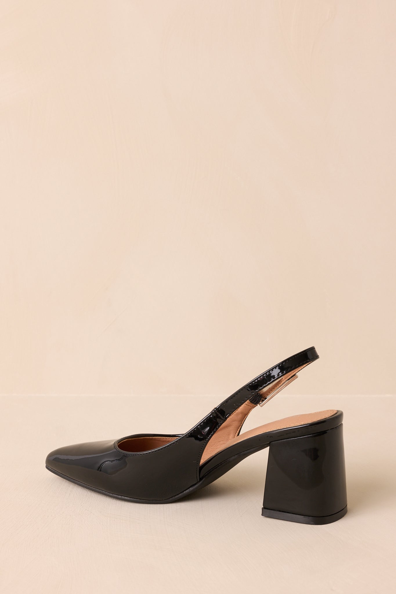 Cloud Nine Nights Black Patent Slingback Block Heels