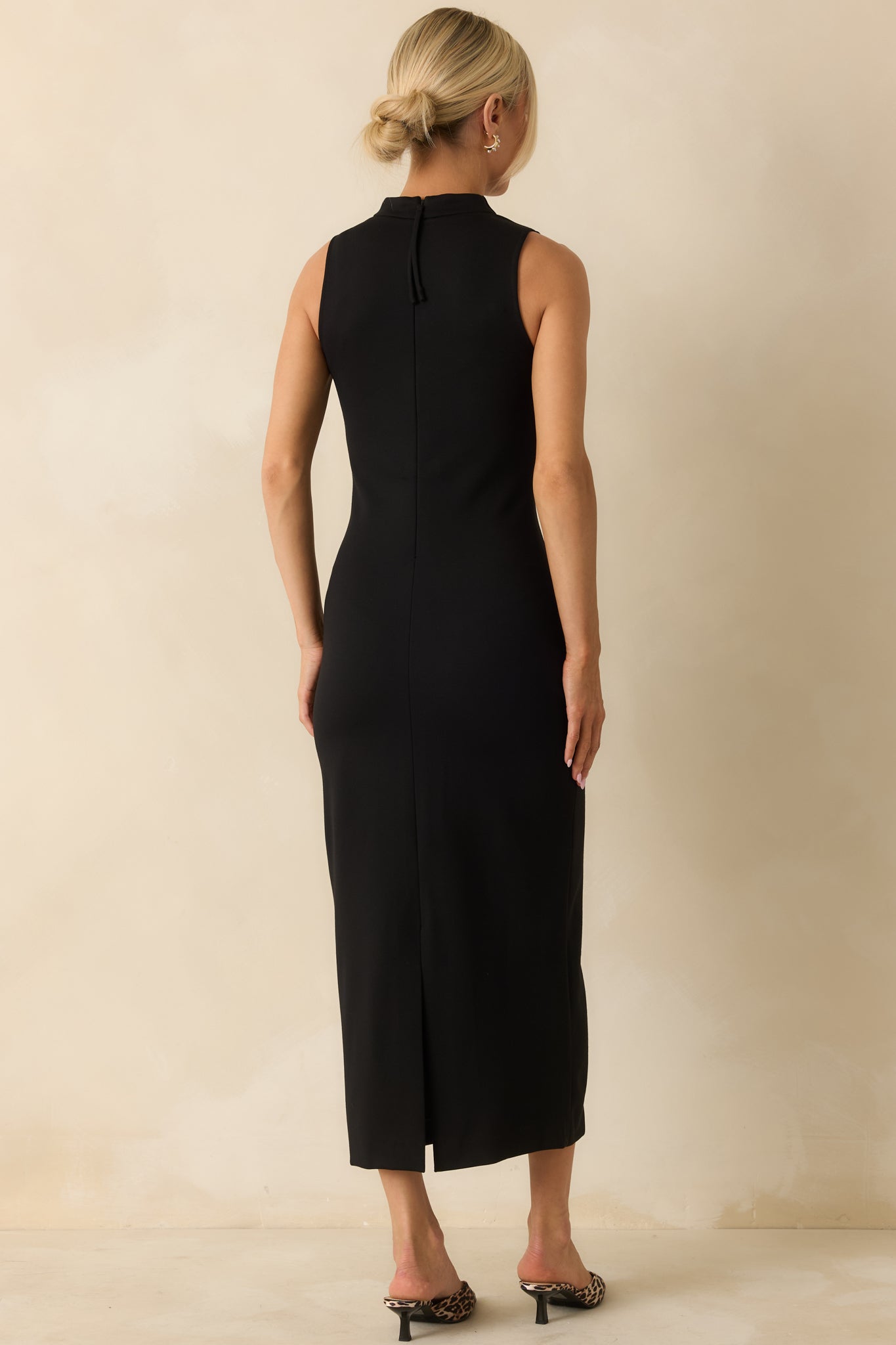 SPANX® Black Ponte Sleeveless Midi Dress
