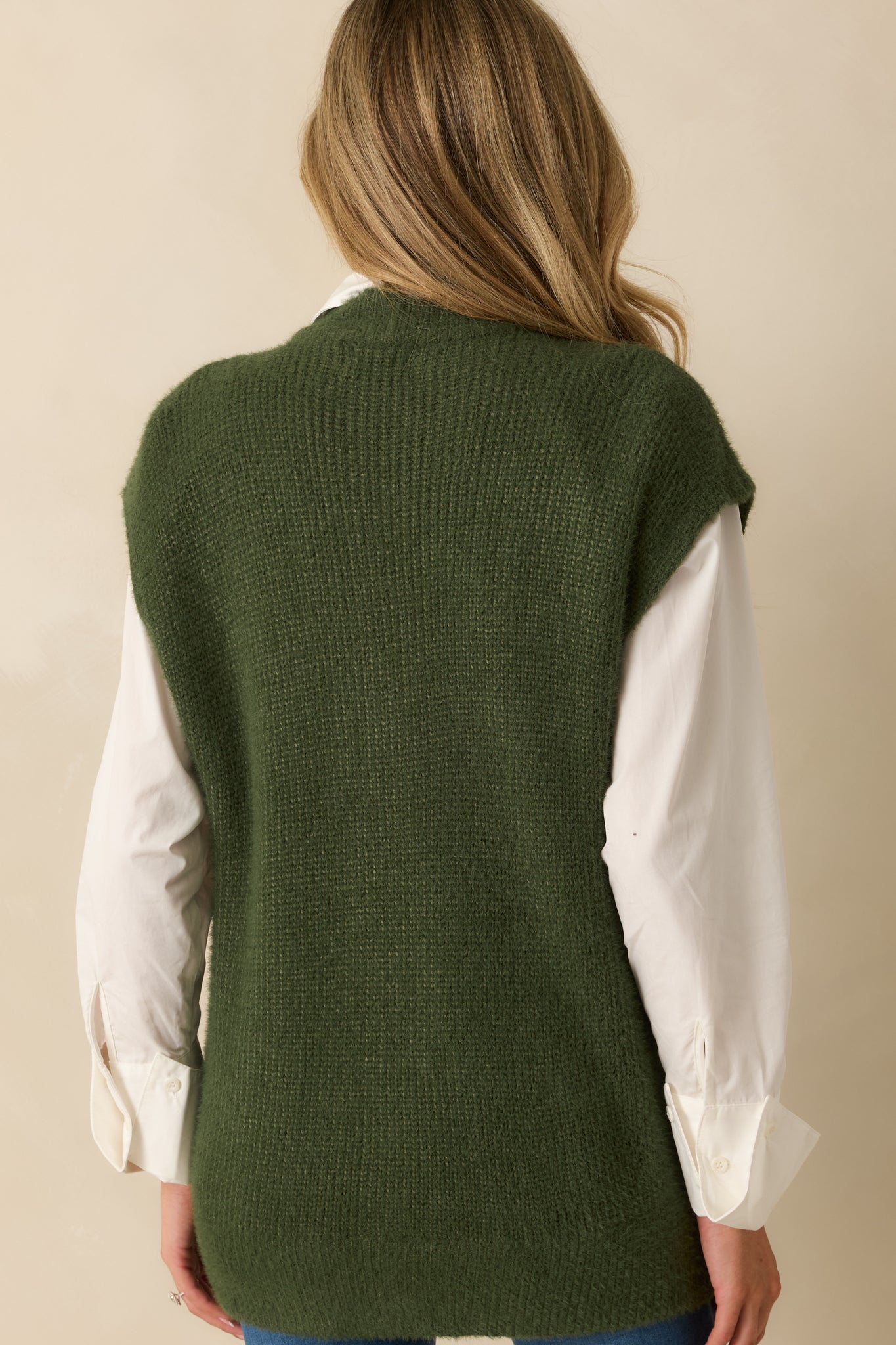 FRNCH Matcha Green Sleeveless Knit Cardigan