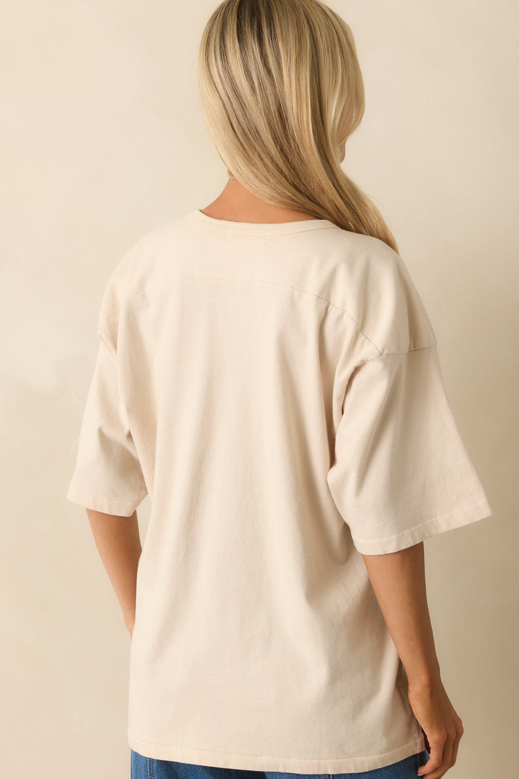 Chicago Skyline Ivory Cotton Oversized Jersey Tee